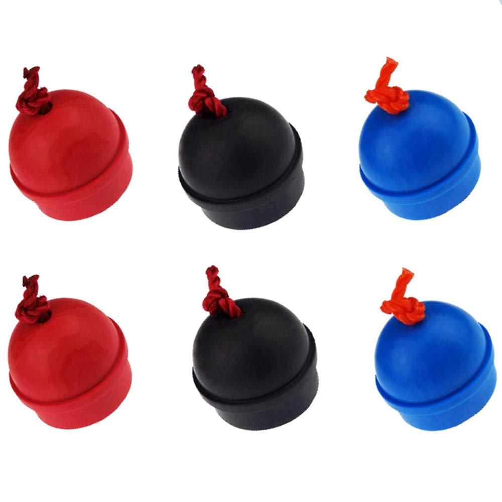 [AUSTRALIA] - powe Qiang 6 Pack Rubber Pool Table Billiard Cue Chalk Holders with Cord，Billiards Pool Table Rubber Chalk Holder，cue Tips Chalk Holder(3 Colors) 