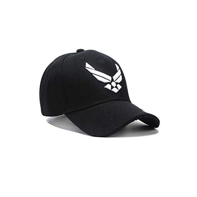 NUOYISI 3D Embroidery Patriotic Army Low Profile Classic Dad Hat Adjustable Baseball Cap Cotton Strapback Cap Trucker Hat Air Porce Black - BeesActive Australia