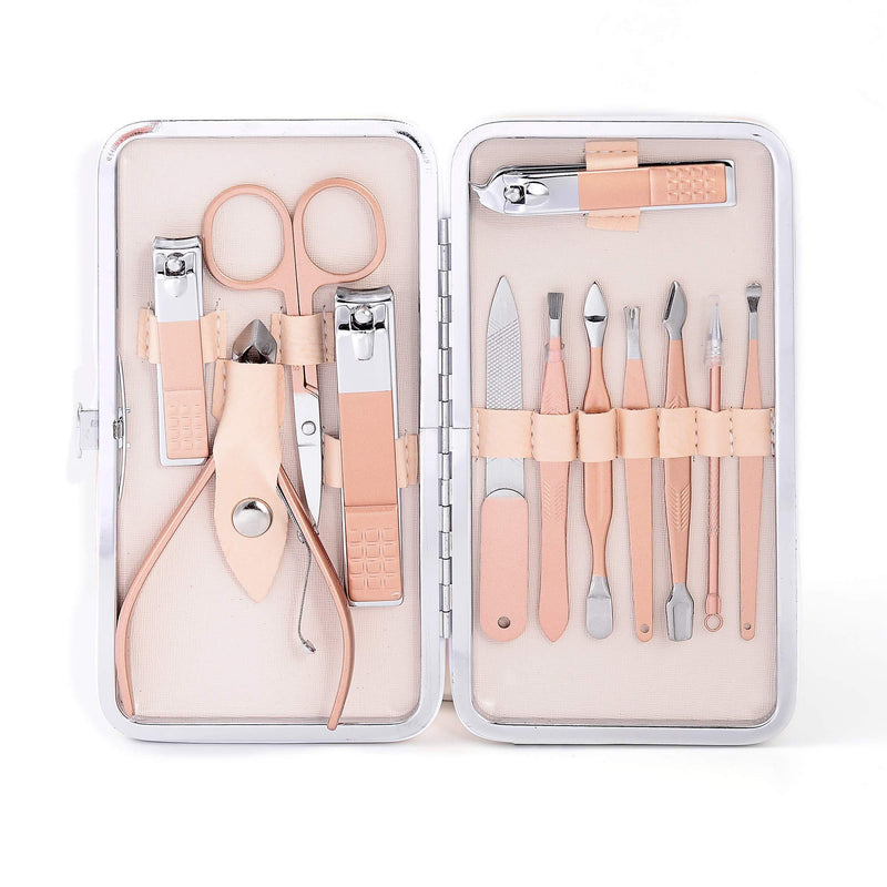 Manicure Set Nail Clippers Pedicure Kit - 7/12 Piece Stainless Steel Manicure Kit, Professional Nail Care，Grooming Kit Tools with Luxurious Travel Case (12pcs) 12pcs - BeesActive Australia