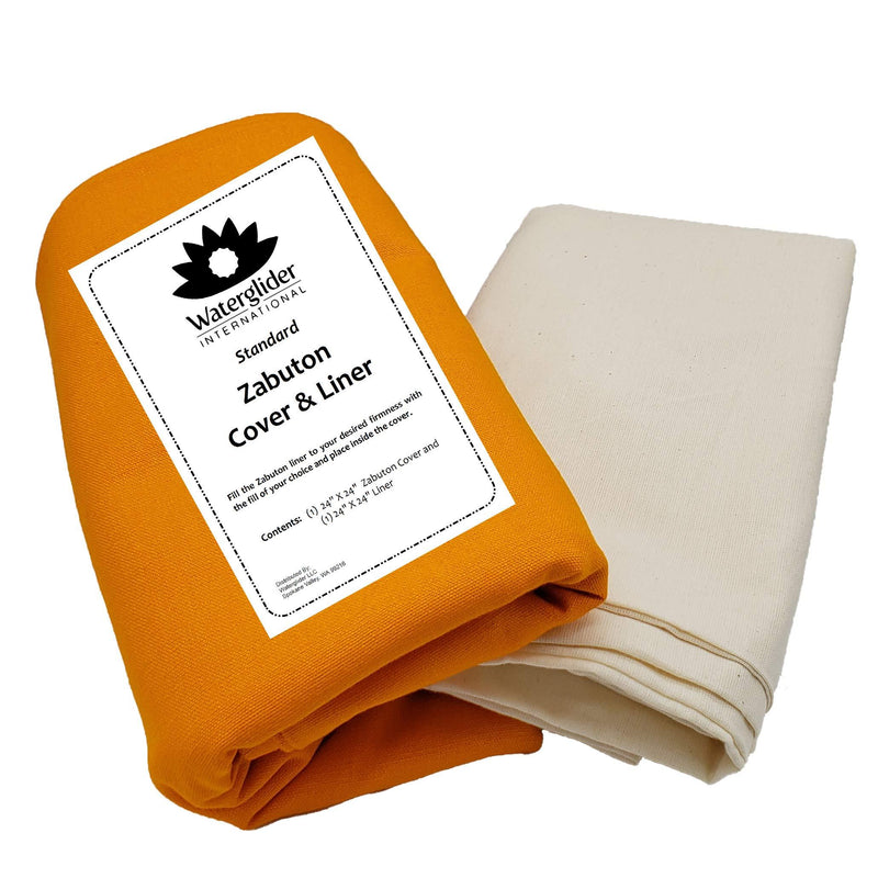 [AUSTRALIA] - Waterglider International Zabuton Cover and Liner | Cover & Liner Only | 100% Cotton | You Chose Your Own Fill Orange Saffron 24.0 Inches 