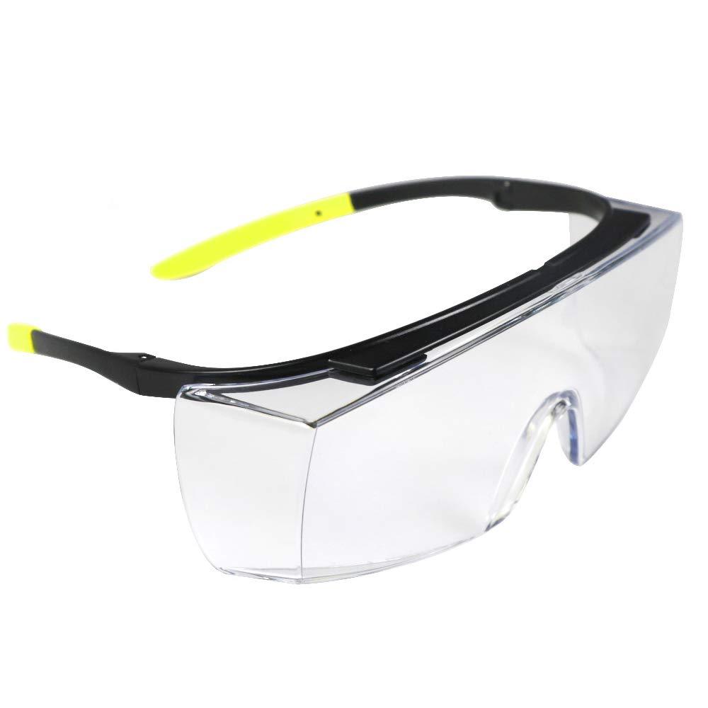 BHTOP Safety Glasses Protective Eye Wear L010 Clear Lens Anti-Fog Goggles Over-Spec Glasses in Yellow - BeesActive Australia