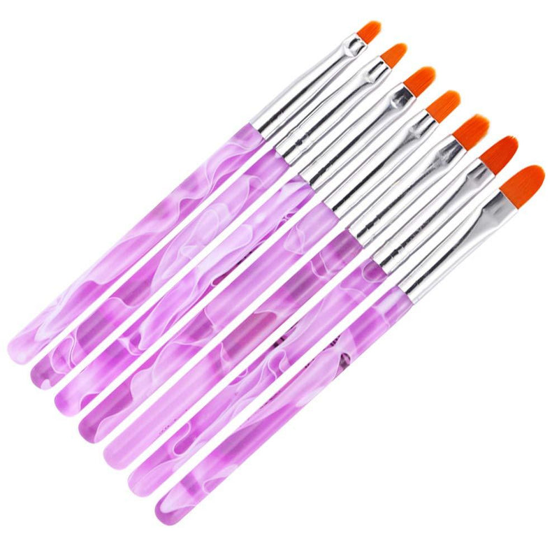 7Pcs UV Gel Nail Brush,KTOMO Acrylic Nail Painting Brushes Extension Gel Brush Nail Art Tips Builder Brush for Home Salon Nail Painting Decorations - BeesActive Australia