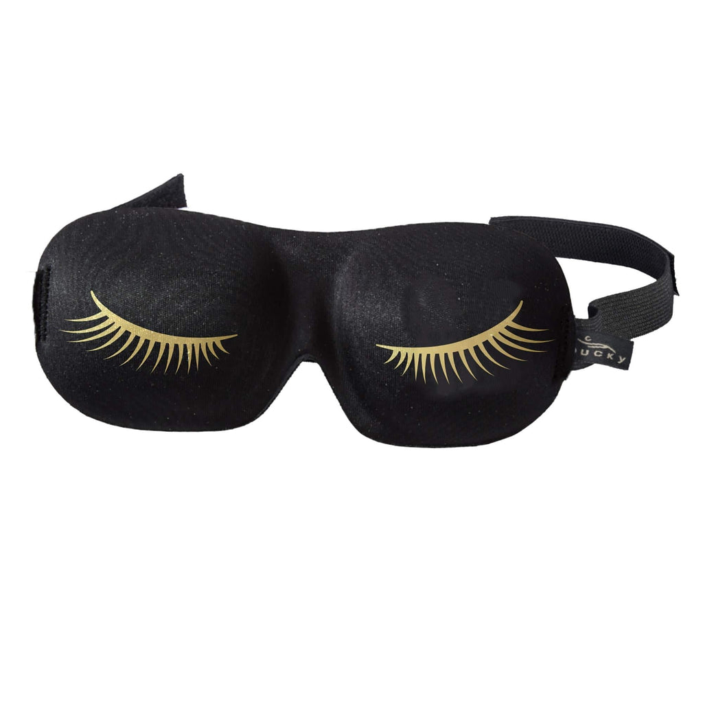 Bucky Ultralight & Comfortable Contoured Sleep Eye Mask, Gold Eyelash, One Size,5824 - BeesActive Australia