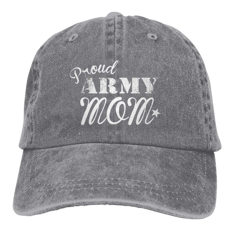 Proud Army Mom Mom Hat Baseball Cap Washed Denim Cotton Adjustable Hat Dad Hat Great Gift for Mother's Day Grey - BeesActive Australia