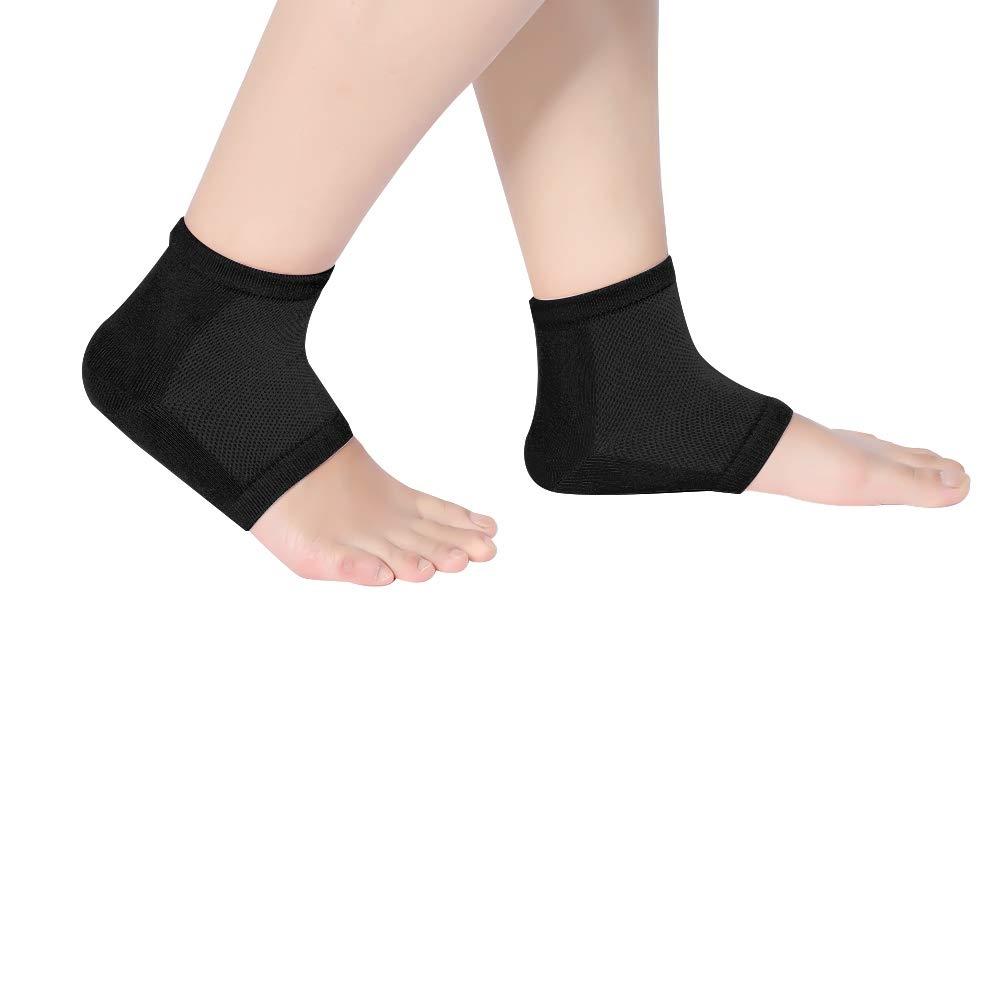 Gel Heel Sock, Foot Care Socks Pain Relief Socks Moisturizing Heel Protective Sleeves Half Pain Relief Socks(Black) Black - BeesActive Australia