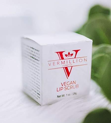 ORGANIC & VEGAN LIP Scrub - Exfoliate Dead Skin - Allergen Friendly, Gluten, Sulfate & Paraben Free - Prevents Cracked & Flaky Lips - with Agave Nectar & Peppermint Oil - Vermillion Cosmetics, 1 oz. - BeesActive Australia