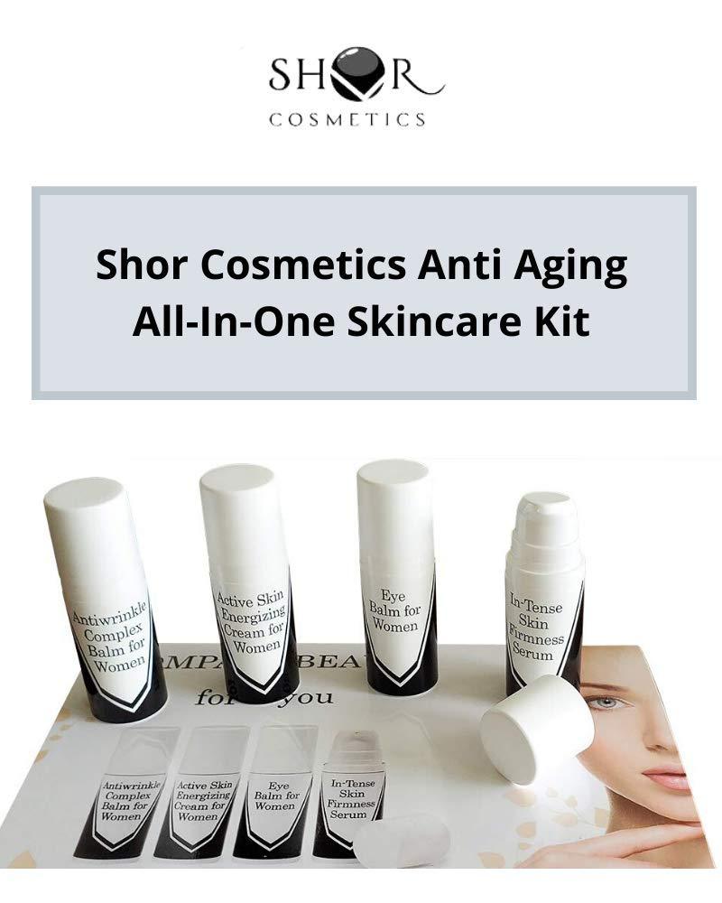 Shor Cosmetics Anti Aging Skin Care Kit, Pack of 4 (Serum, Eye balm,Wrinkle Balm, Age Rebel Energizing Cream) Renewing Day Protection Set and Radiance Lotion for Glowing Face for Women,10 ml each - BeesActive Australia