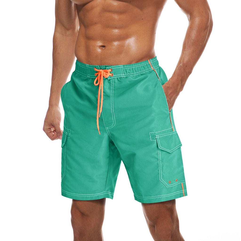 TACVASEN Men's Summer Quick Dry Swim Trunks Bathing Suit Shorts with Lining Men Medium Lake Blue - BeesActive Australia