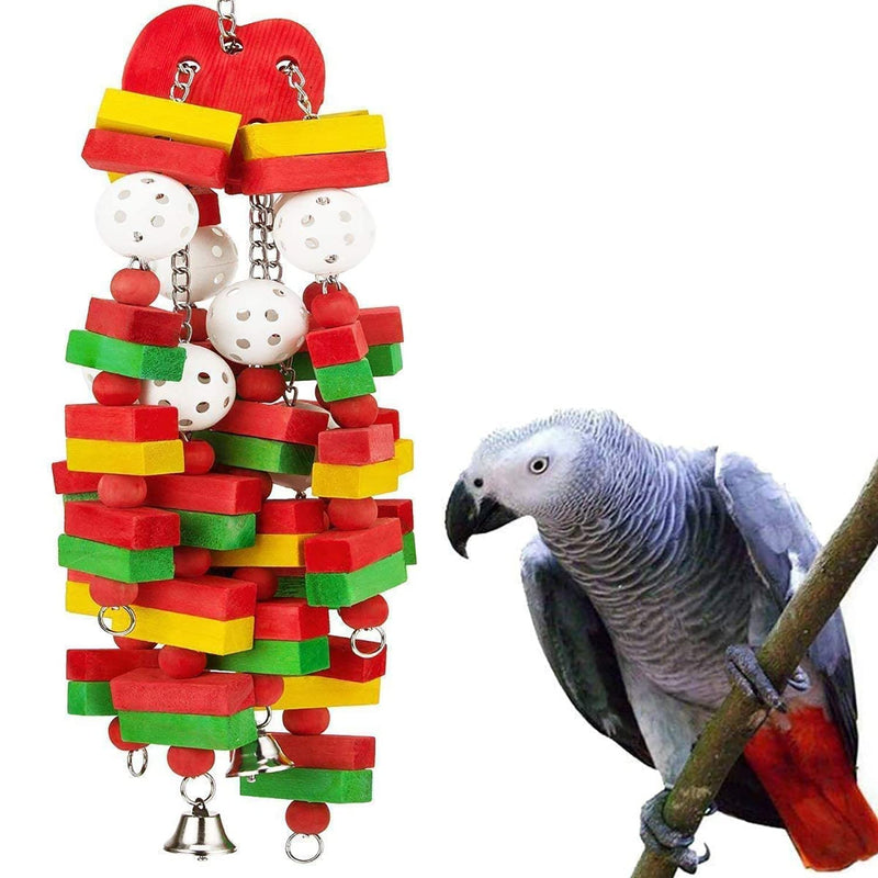 MQ Bird Parrot Toys with Nature Wood Bird Chewing Toys for Medium and Large Birds, Best Toys for African Grey, Parakeets, Amazon Parrots, Finch, Budgie, Cockatiels, Conures and Love Birds. Wooden Apple - BeesActive Australia