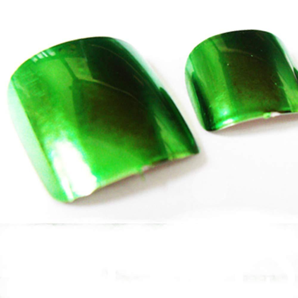 24 PCS Full Cover False Toe Tips (Metallic Green) - BeesActive Australia