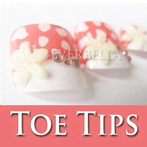 24 PCS Full Cover False Toe Tips (Red with White Dot & Flower) - BeesActive Australia