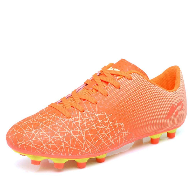WELRUNG Men's Women's AG Sports Soccer Cleats Training Shoes Non-Slip Wear Resistant for Children 6 Women/5 Men Orange - BeesActive Australia