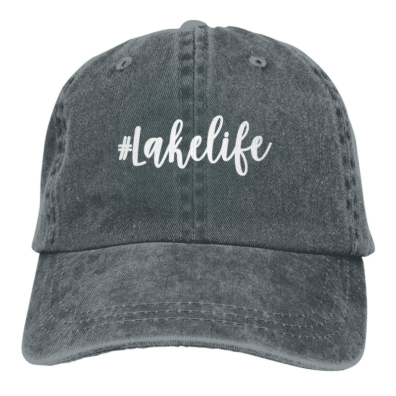 OASCUVER Printed Lake Life Hat Distressed Cotton Adjustable Beach Life Unisex Baseball Cap Lake Life Deep Heather One Size - BeesActive Australia