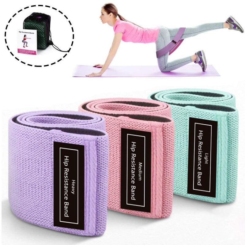 [AUSTRALIA] - eirix Resistance Bands for Legs and Butt, Set of 3 Hips Circle Bands, Fitness Circle Booty Loop Bands Fabric Bands, Anti Slip Elastic Sports Bands for Training 