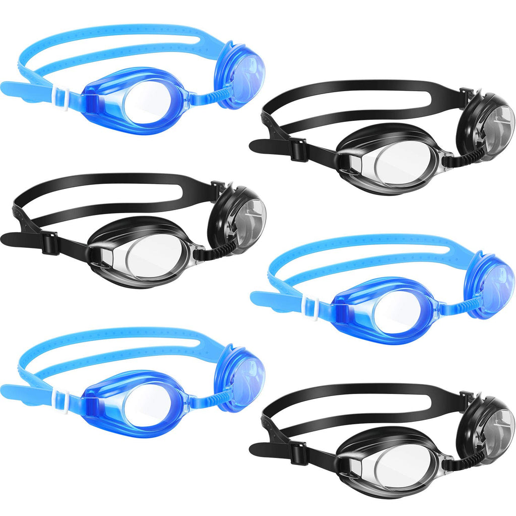 6 Pieces Swim Goggles with No Leaking for Adult Men Women Kids Triathlon Black, Blue - BeesActive Australia