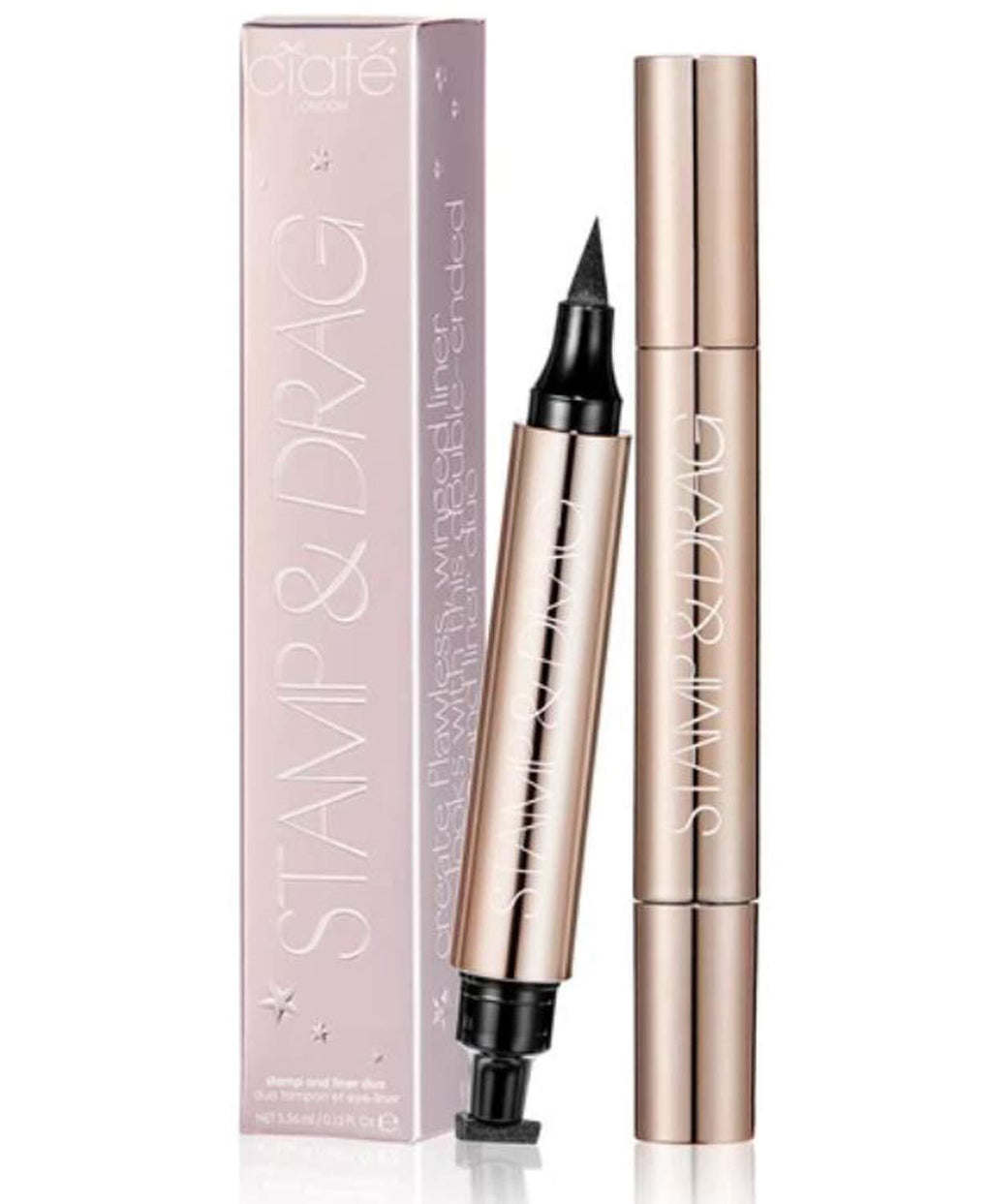 Ciaté London Stamp And Drag Liner Duo! Stamp And Eyeliner Double-Ended Pen! Wing Stamp Eyeliner With Precisely Pointed Tip! Perfect For Your Winged Eyeliner Look! Vegan, Gluten Free & Cruelty Free! - BeesActive Australia