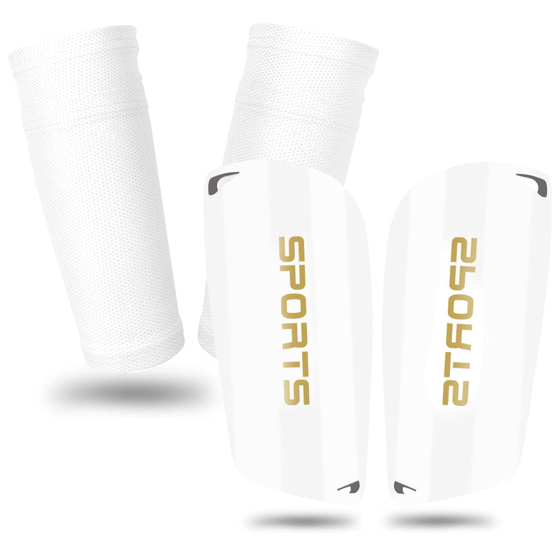 Soccer Shin Guards for Kids Youth, Shin Guard and Shin Guard Sleeves for Boys and Girls for Football Games EVA Cushion Protection Reduce Shocks and Injuries A-White Large - BeesActive Australia