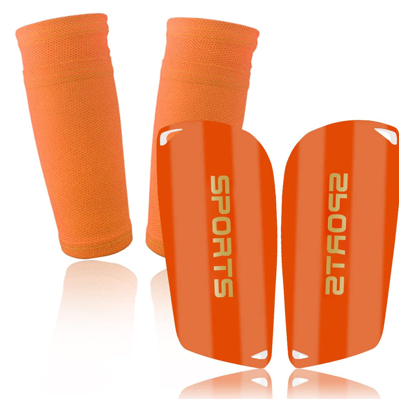 Soccer Shin Guards for Kids Youth, Shin Guard and Shin Guard Sleeves for Boys and Girls for Football Games EVA Cushion Protection Reduce Shocks and Injuries A-Orange Small - BeesActive Australia