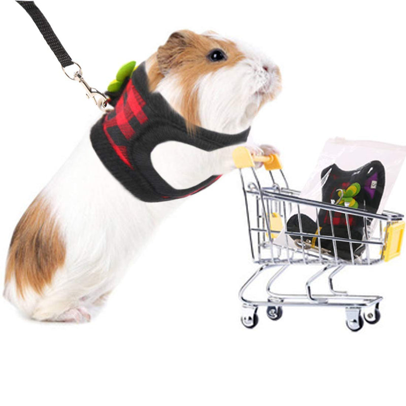 Hand Made Harness for Hamster Rats Iguana Bearded Dragon Baby Ferret Soft&Adjustable Small Red - BeesActive Australia