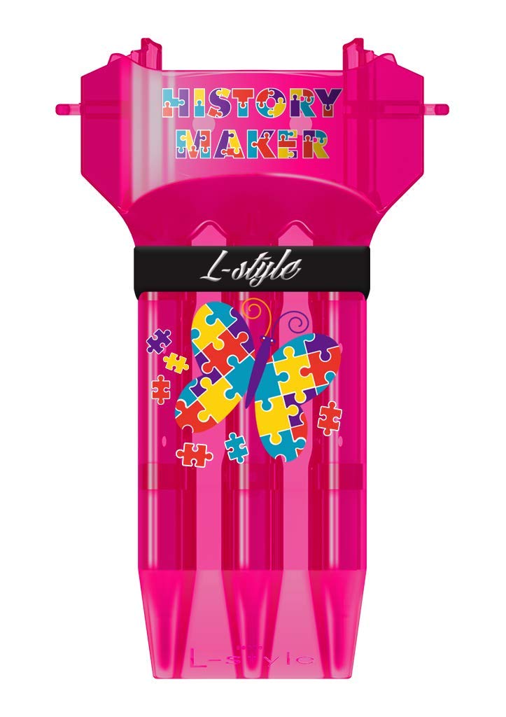 LSTYLE Dart Case: Krystal One Hard Plastic Dart Set Holder for Soft Tip and Steel Tip Darts Pink/Autism - BeesActive Australia