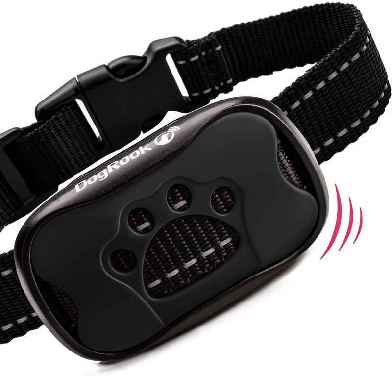 DogRook Rechargeable Bark Collar - Humane, No Shock Training Collar - Action Without Remote - Vibration & Sound Care Modes - for Small, Medium, Large Dogs Breeds - No Harm Deterrent Vibrating Black - BeesActive Australia