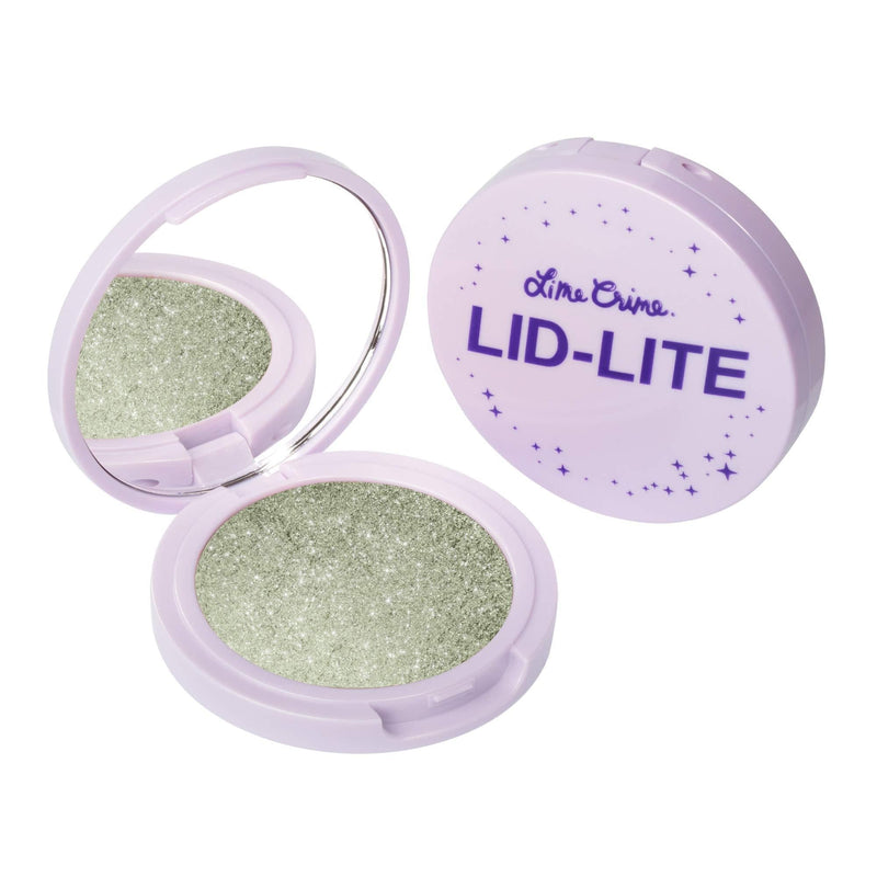 Lime Crime LID-LITE Single Eyeshadow, Lily Pad (Golden Mint with Lavender Shimmer) - Soft, Weightless, Suede-Like Formula Won’t Fade, Smudge or Crease - With Mirrored Compact - Vegan - BeesActive Australia