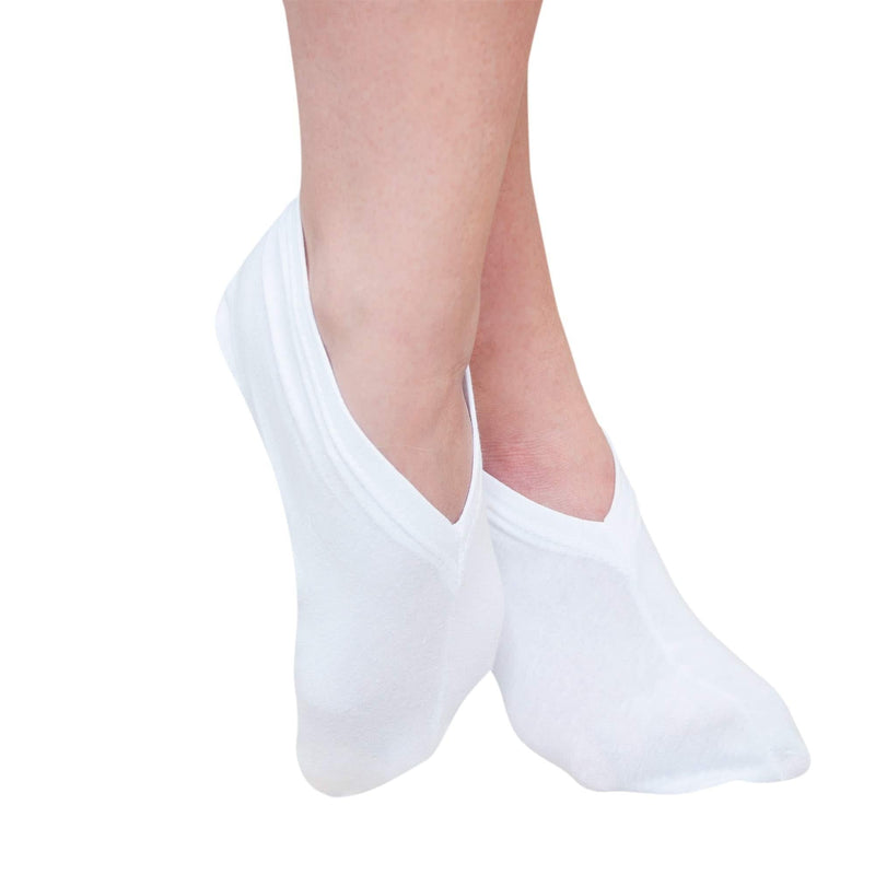 Eurow Cotton Spandex Cosmetic Moisturizing Therapy Socks, White, 2 Pairs - BeesActive Australia