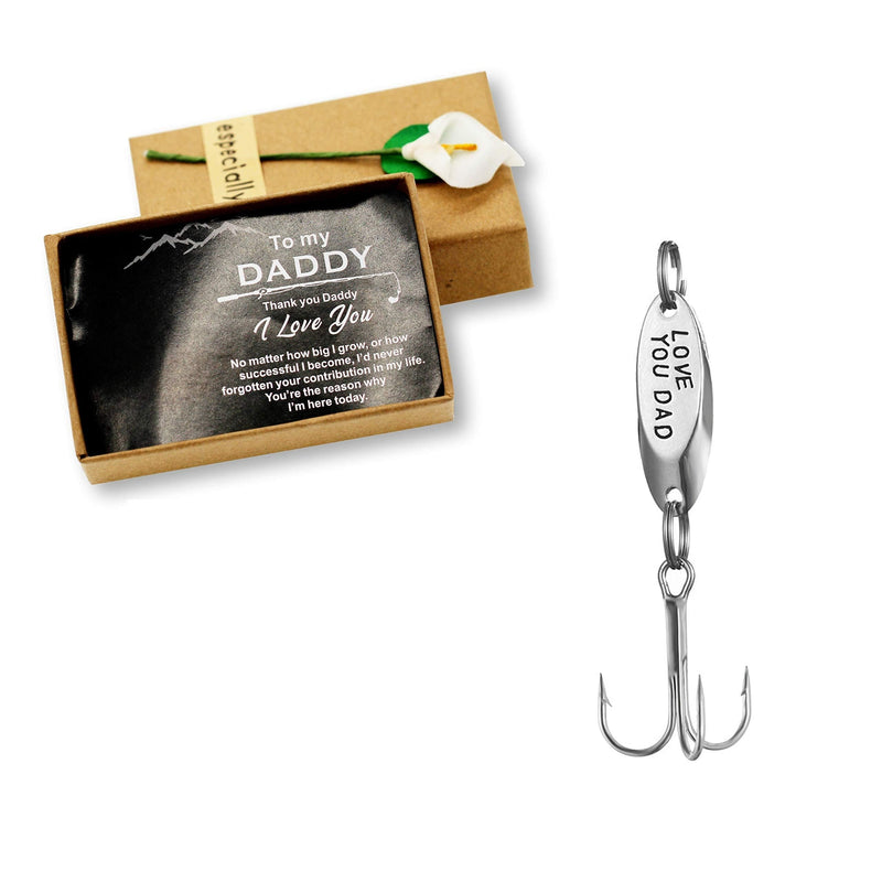 [AUSTRALIA] - Uloveido Stainless Steel Treble Fishhooks Fishing Circle Hooks with Gift Box for Men Husband Dad Christmas New Year Gift Y578 Love You Dad-style 1 