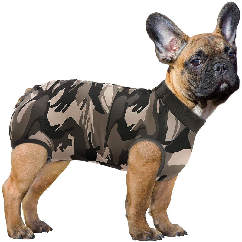 SAWMONG Dog Recovery Suit, Dog Surgical Suit for Abdominal Wounds, Dog After Surgery Recovery Snugly Suit, Dog Onesie for Male Female, Prevent Licking Dog Bodysuit, Substitute Dog E-Collar & Cone Medium Camouflage - BeesActive Australia