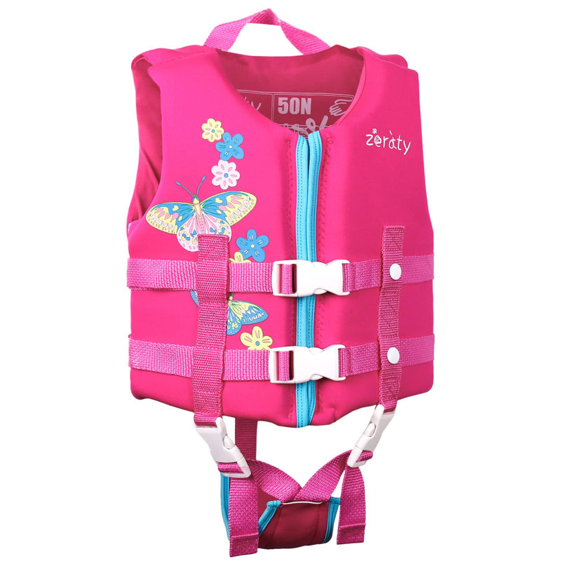 Zeraty Kids Swim Vest Life Jacket Toddler Float Jacket Boys Girls Floation Buoyancy Swimsuit with Adjustable Safety Strap, Suitable for 1-9 Year/22-50Lbs/Pink M(Age Recommend 4-6 Years) Pink - BeesActive Australia