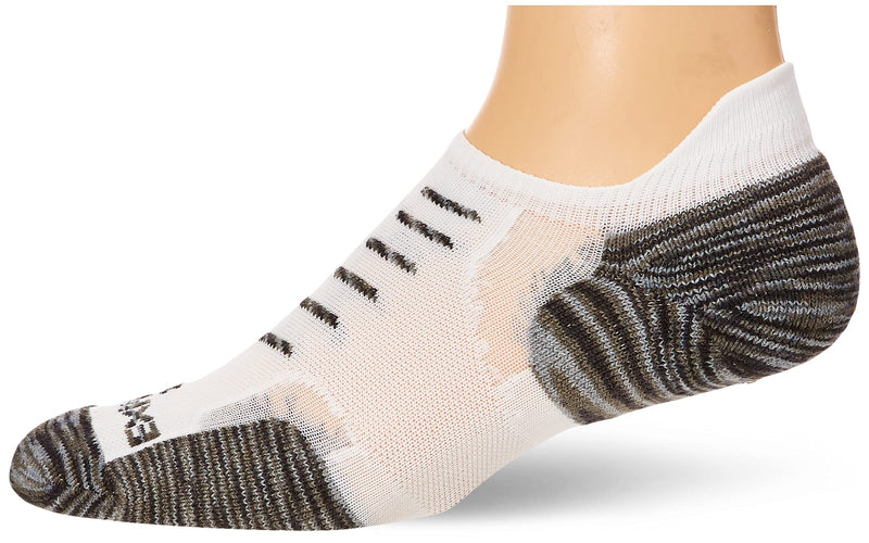 thorlos unisex-adult Xctu Thin Cushion Running No Show Socks Medium White/Grey - BeesActive Australia