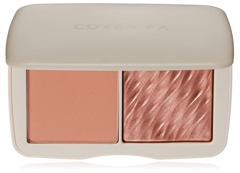Cover FX Monochromatic Blush Duo: Richly-Pigmented, Talc-Free Blush Palette Featuring Matte and Shimmer Duo Shades for a Multidimensional Finish Soft Peach - Peachy Nude - BeesActive Australia