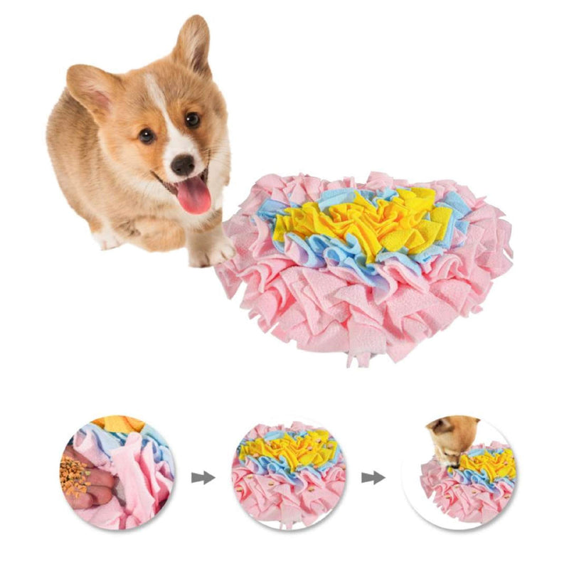 GoFika Small Dogs Slow Feeding Snuffle Foraging Mat Cloth for Puppies and Pets (14" x 11.8") Interactive Puzzle Feeder for Stimulation and Nosework (Pink) - BeesActive Australia