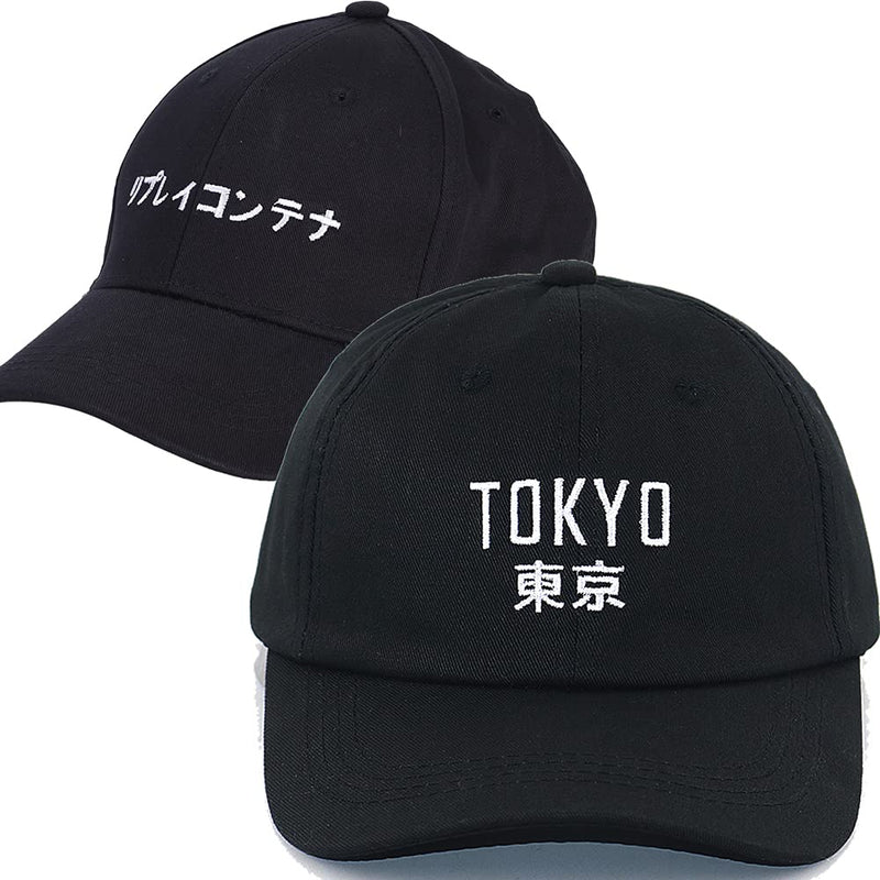 Weytff Baseball Cap & Snapback Tokyo Japanese Style 2 2 Black Personalized Unisex Women Men Cotton Embroidery Design Dad Hat - BeesActive Australia
