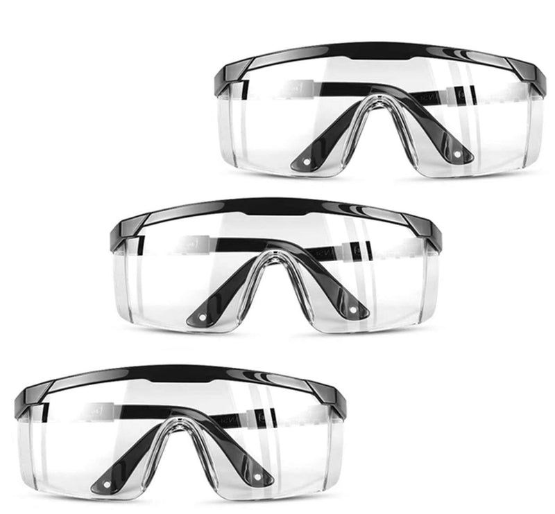 EEkiiqi 3 Packs Anti Fog Protective Goggles Safety Glasses Perfect Eye Protection for Workplace Safety Goggles Over Glasses - BeesActive Australia