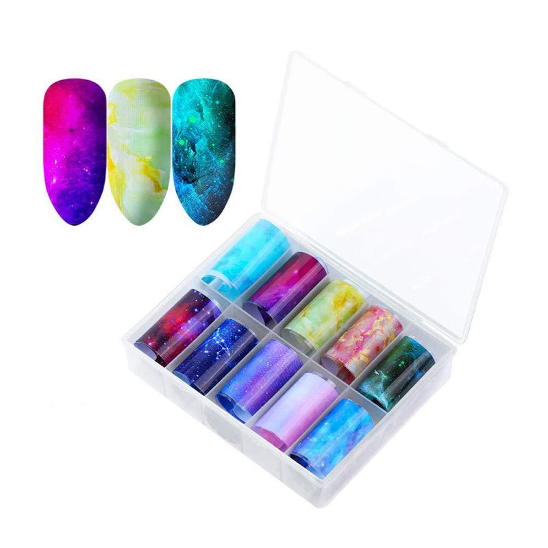 Nail Foil Transfer Stickers, Nail Stickers, Holographic Nail Art Stickers, Glitter Foil Transfer Stickers, DIY Manicure Decor Christmas Stickers, 3 Styles&10 Rolls (02) 02 - BeesActive Australia