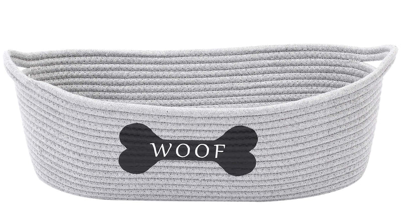 Dog Toy Baskets pet Toy Basket Storage in Small Shallow Stuff bin - Perfect for Collect Puppy Toys, cat Toy, Grooming Stuff, Diapers, Bed, for Bathroom, Playroom, Closet, Home Grey - BeesActive Australia