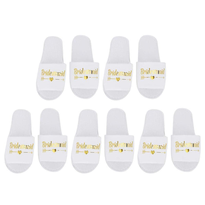 wosume 【𝐌𝐚𝐫𝐫𝒚 𝐂𝐡𝐫𝐢𝐬𝐭𝐦𝐚𝐬 𝐋𝐨𝒘𝐞𝐬𝐭 𝐏𝐫𝐢𝐜𝐞】 Slippers Disposable, 5 Pair Letters Print Disposable Slippers for Hotel Wedding Party Shooting Props(Bridesmaid) Bridesmaid - BeesActive Australia