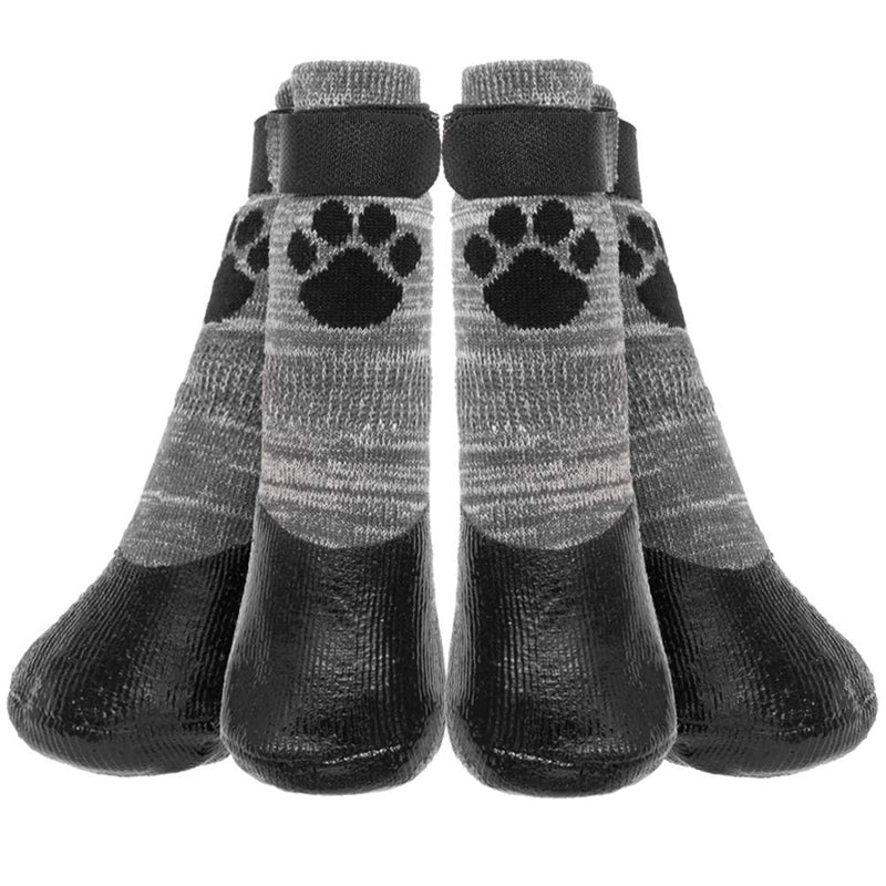 KOOLTAIL Anti Slip Dog Socks - Outdoor Dog Boots Waterproof Dog Shoes Paw Protector with Strap Traction Control for Hardwood Floors Grey X-Large - BeesActive Australia