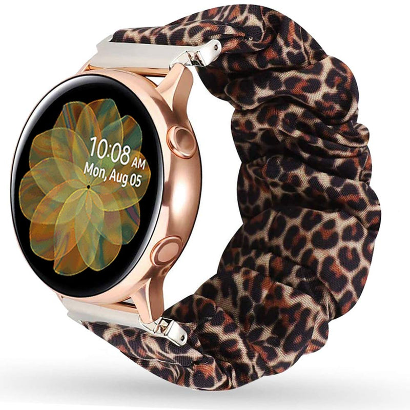 Miimall Compatible Samsung Galaxy Active 2 / Watch 4 Scrunchie Band, Pattern Printed Scrunchy Elastic Strap Bands for Galaxy Active 2/ Galaxy Watch 4 40mm 44mm 42mm 46mm (Leopard) Leopard - BeesActive Australia