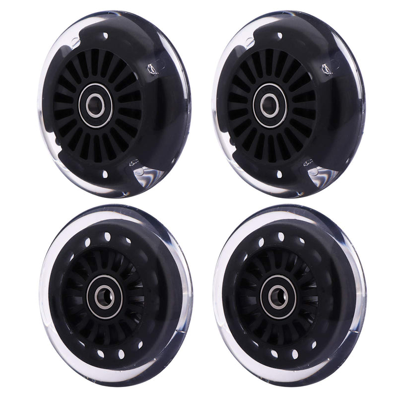 WHEELGOO Wiggle Car Polyurethane Replacement Wheels Set (Front,2P Light Up), Swing Car Tires Pack (Rear,2P Narrower) Upgrade for Original Plasma Car, Lil Rider, Ride-on Toys Black - BeesActive Australia