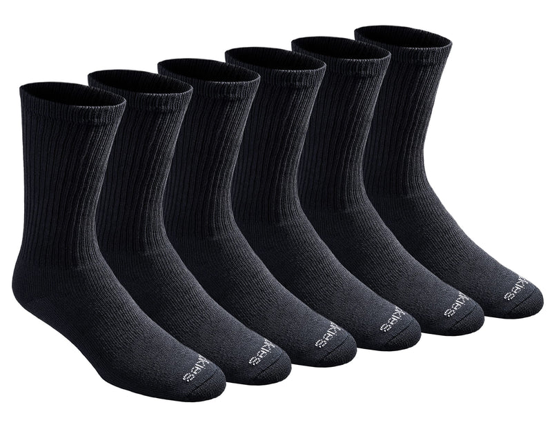 Dickies Men's Dri-tech Moisture Control Crew Socks Multipack Shoe Size: 12-15 Solid Black (6 Pairs) - BeesActive Australia