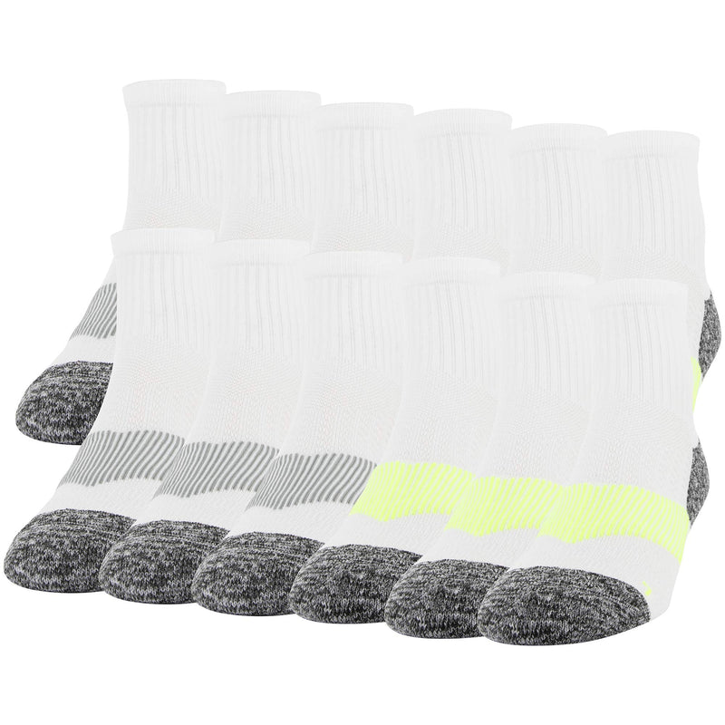 Gildan Men's Active Strategic Cushion Ankle Socks, Multipairs 12 White/Grey/Acid (12-pairs) Shoe Size: 6-12 - BeesActive Australia