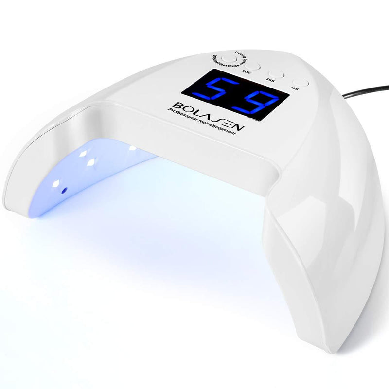 LED Nail Lamp, BOLASEN 54W Nail Dryer, Led Gel Nail Polish Light for Quick Drying, Dual Light Source for LED Gel Polish, with 4 Timer 10s,30s,60s,99s/Automatic Sensor/Large LCD Display - i6 PLUS - BeesActive Australia