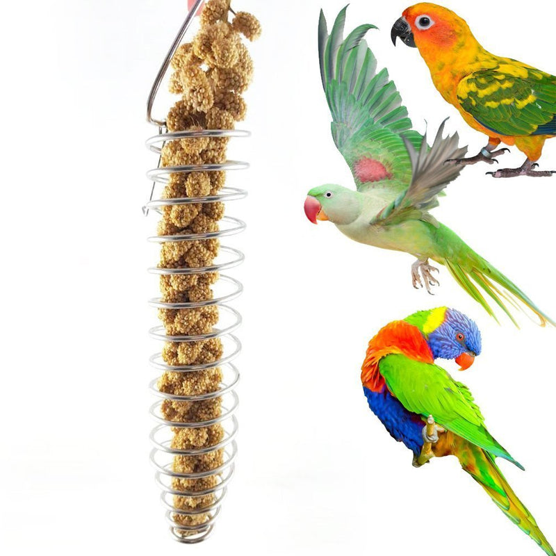 Litewoo Bird Foraging Toy Feeder Parrot Treat Fruit Vegetable Seed Holder Feeder Food Basket Tool Stainless Steel Cage Accessories for Parakeet Cockatiel African Grey Conure Cockatoo Macaw Amazon - BeesActive Australia
