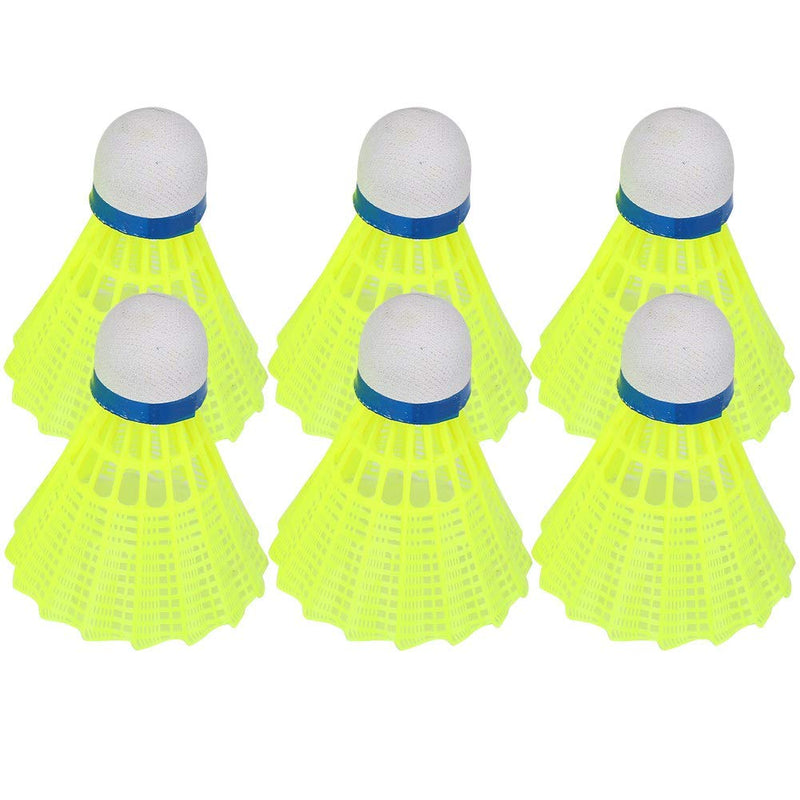 Alomejor Shuttlecocks 6pcs Professional Badminton Ball Yellow Nylon Shuttlecocks Indoor Outdoor Sports Practice Training Badminton - BeesActive Australia