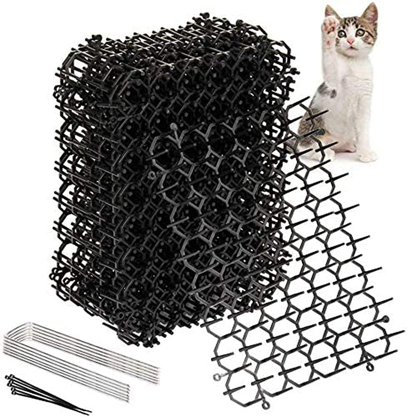 OCEANPAX 8.47 X 6.3 Inch Cat Repellent Mat with Plastic Spikes Cat Mats for Cats Pest Strips from Digging 12 Pack Include 6 Staples and 6 Zip Ties - BeesActive Australia