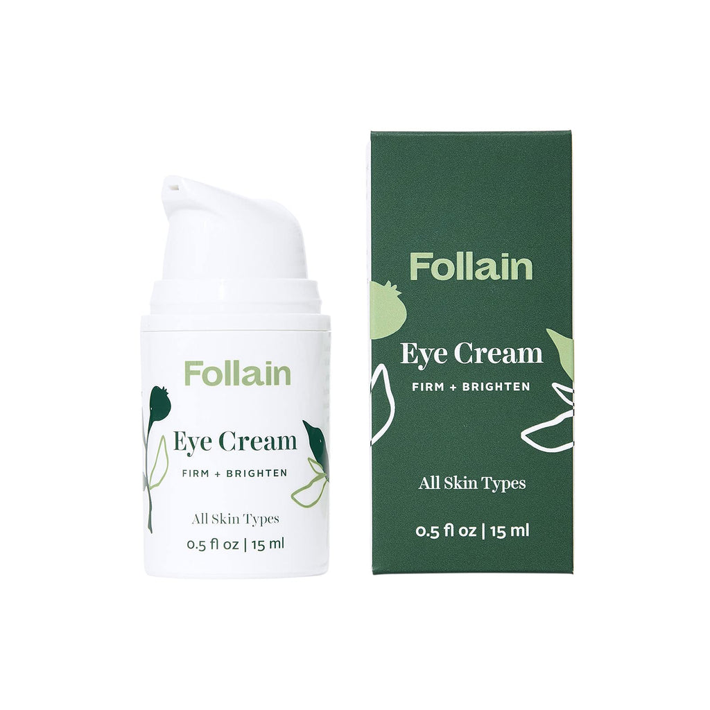 Follain Eye Cream: Firm + Brighten | for Dark Circles and Puffiness, Helps Improve Look of Fine Lines, Wrinkles, Under-Eye Bags, Vitamin C & Caffeine, Firming & Hydrating Gel, Cruelty Free, 05. fl oz - BeesActive Australia