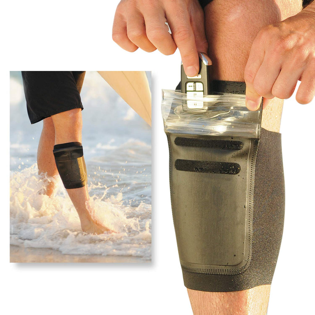 [AUSTRALIA] - DRFT Waterproof Leg Ankle Pouch Dry Bag for Swimming, Surfing, Kayaking, Fishing, Boating, Running, Biking Black One Size 