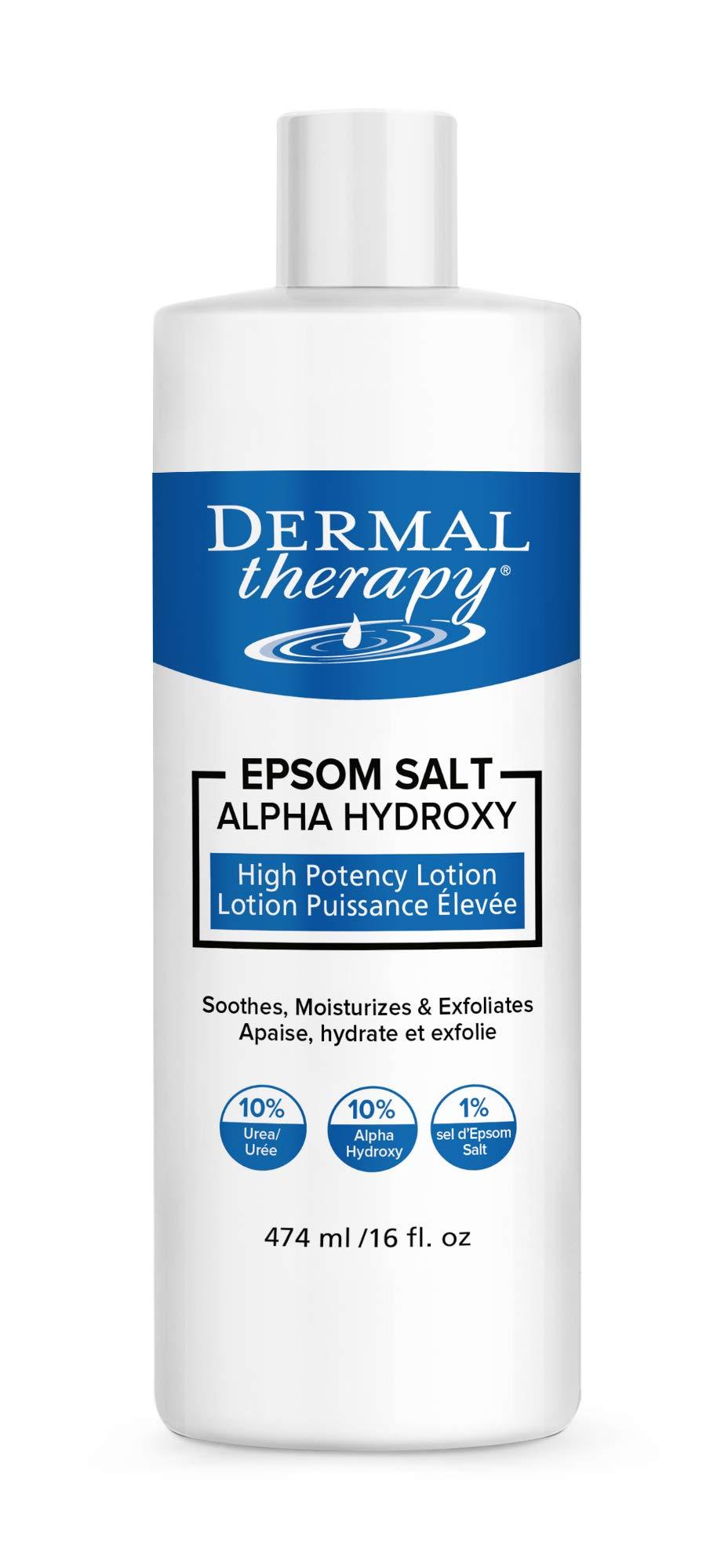 Dermal Therapy Epsom Salt Alpha Hydroxy High Potency Lotion – Moisturizing, Exfoliating and Soothing Treatment for Scaly, Flaky, Dry Skin | Epsom Salt, 10% Urea and 10% Lactic Acid | 16 fl.oz - BeesActive Australia